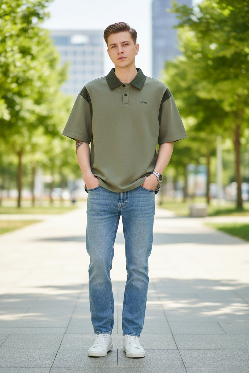 Elevate Your Style with Our Men's Plus Size Button Detail Short Sleeve Polo