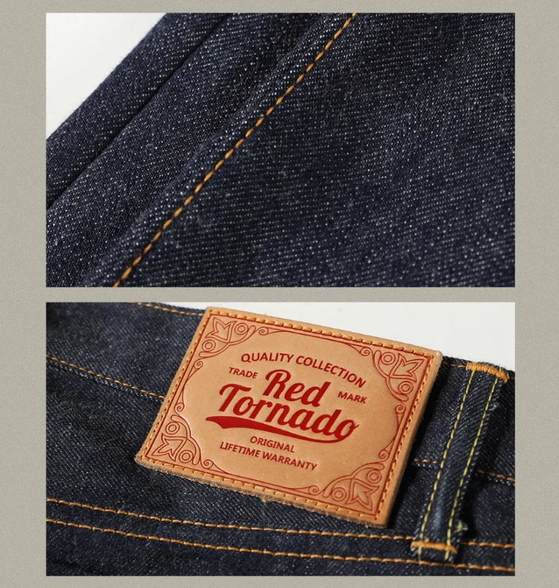 Red Tornado Relaxed Straight Fit Men's Jeans 14oz Raw Selvedge