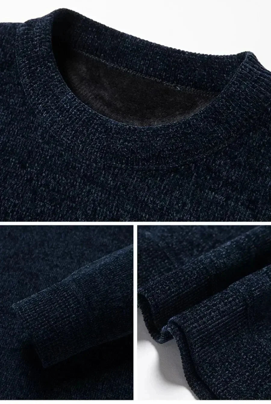 Mens Knitwear Sweater New Autumn Winter Long Sleeve Solid Color Pullovers Male Brand Casual Mens Clothing Warm Fleece Outwear