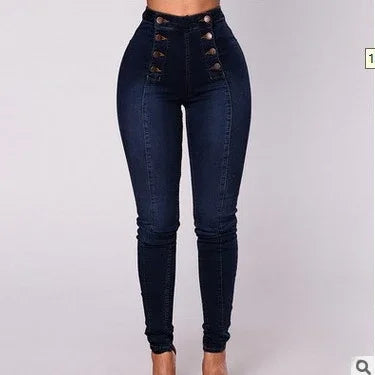 Denim Pencil Pants for Women - High Waist Vintage Jeans