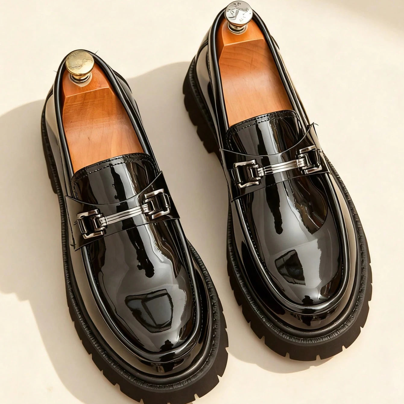 Fashion Classic Thick Sole Men's Penny Loafers Slip-On Shoes