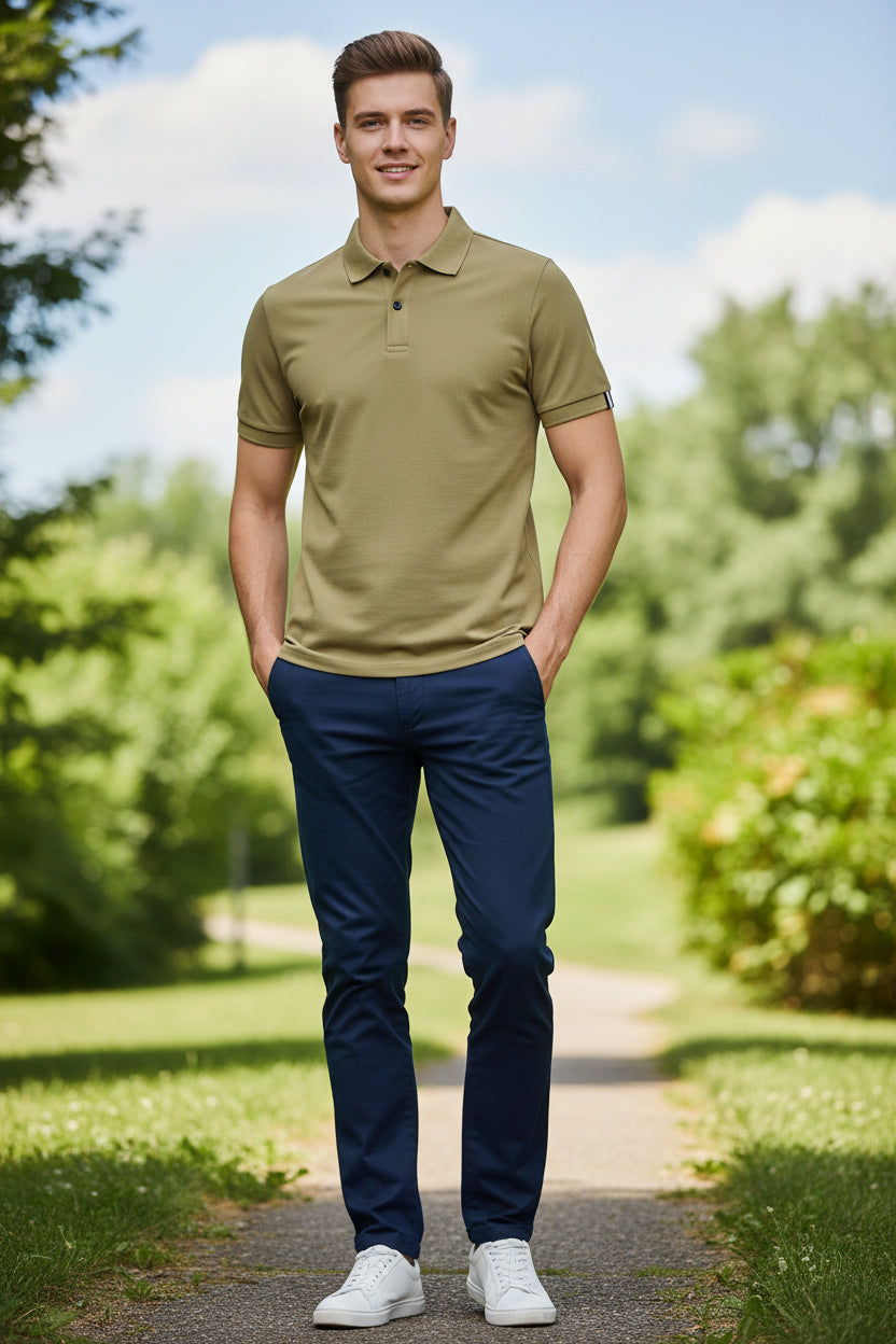 Shop for Men's Summer Polo Shirt  Lightweight Short Sleeve Lapel Button T-Shirt