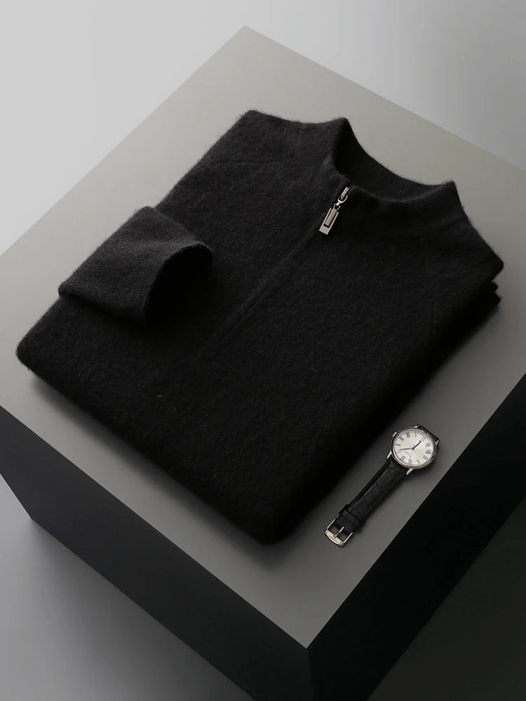 Autumn Winter Sweater Pullover 100% Merino Wool Sweater Men's Outdoor Sports Style Raglan Casual Clothes Commut Inside Join Knit