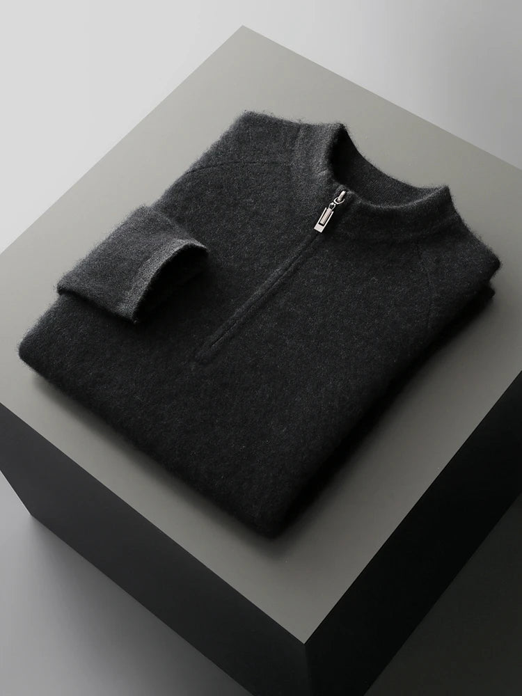 Autumn Winter Sweater Pullover 100% Merino Wool Sweater Men's Outdoor Sports Style Raglan Casual Clothes Commut Inside Join Knit