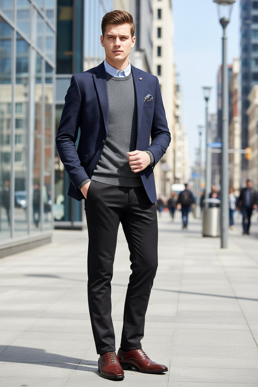 New Men's Fashionable Casual Shoes Formal Shoes  Retro Class