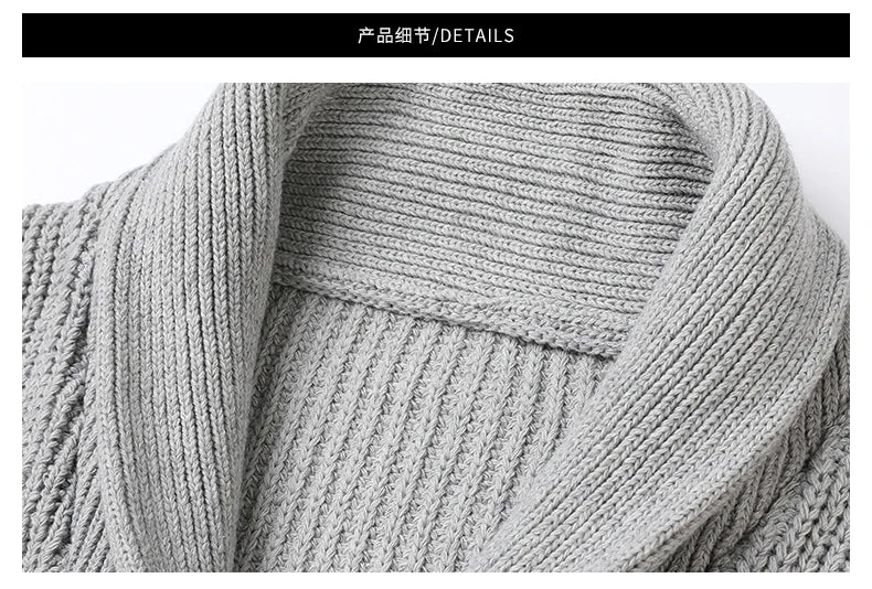 2021 High End Wool Designer Thick New Korean Autum Winter Brand Fashion Cable Knit Sweater Jacket Men Casual Coats Mens Clothing