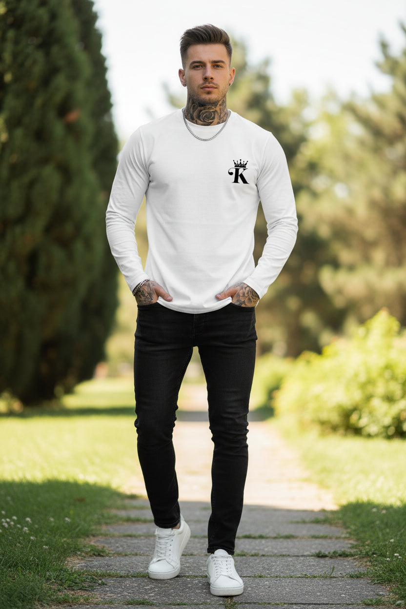 Men's 100% Pure Cotton Loose Fit Round Neck T-Shirt - "K" King Edition