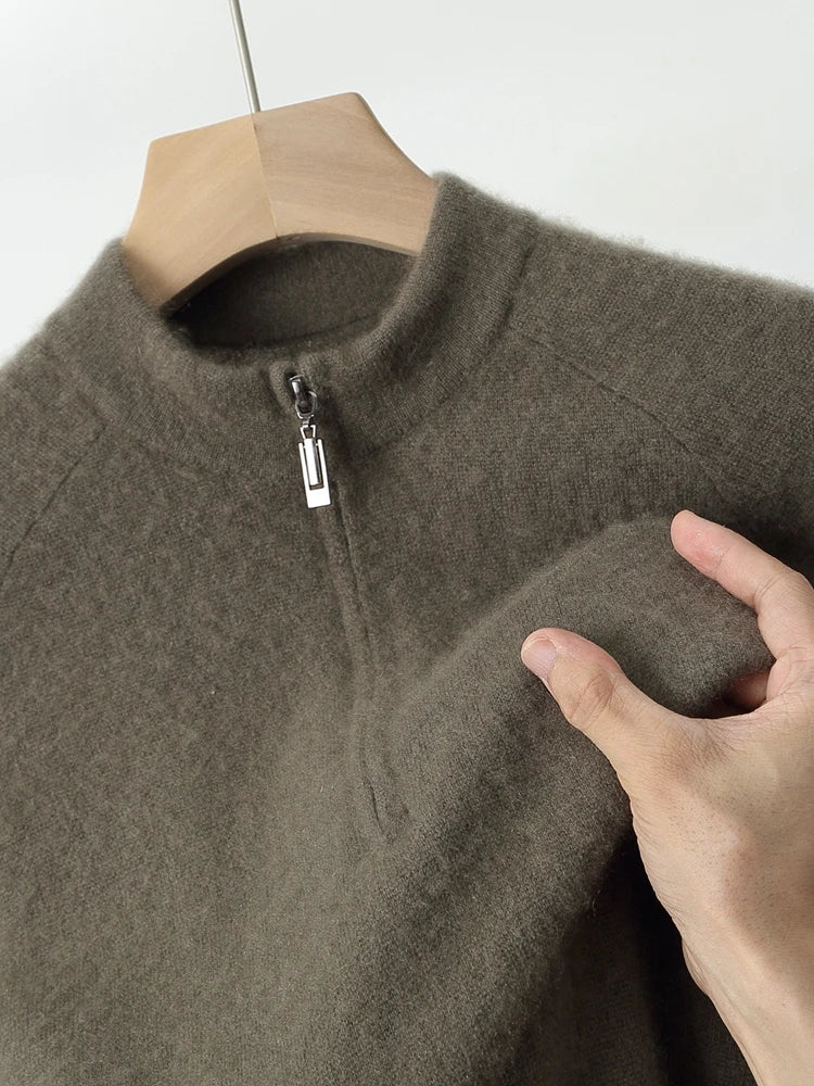 Autumn Winter Sweater Pullover 100% Merino Wool Sweater Men's Outdoor Sports Style Raglan Casual Clothes Commut Inside Join Knit