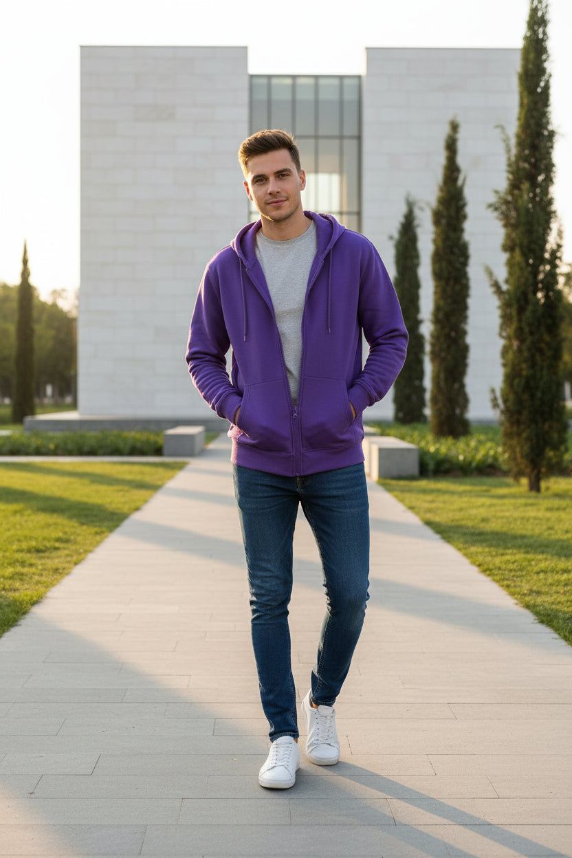 Purple hoodie on a white background