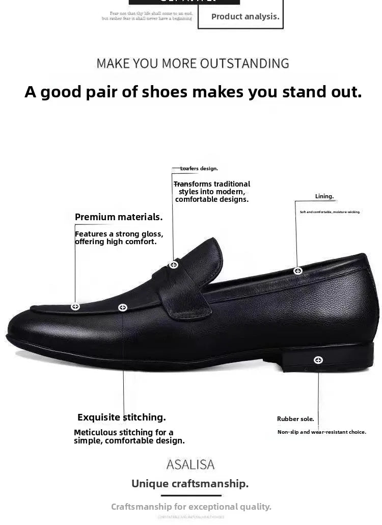 New Fashionable Versatile Bean Shoes Slip-On Loafers Men's Breathable