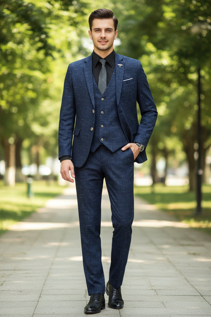 Men's High-Quality Wedding Suit Set - 3-Piece  Attire with Vest