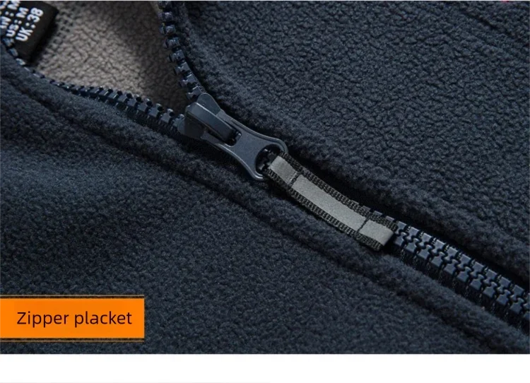 2025 Men's Fleece Coat Autumn and Winter Thickened Warm Windproof Cold-proof Loose Plus Size Outdoor Sports Collar Fleece Jacket