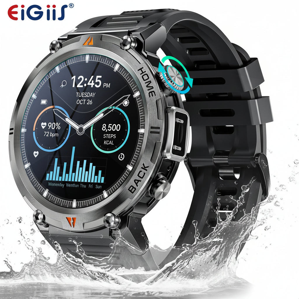 EIGIIS KE3 Bluetooth Call Smartwatch for Men - Full Touch Screen