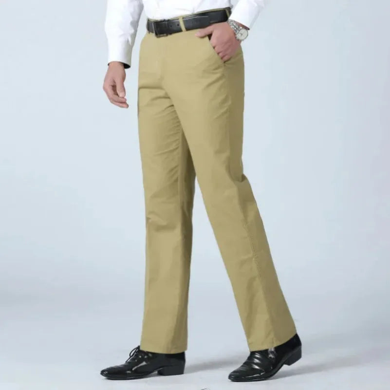 Summer Thin Men's Casual Autumn Thick 100% Cotton Suit Pants Classic Business Fashion Stretch Trousers Male Brand Clothes GOZBKF