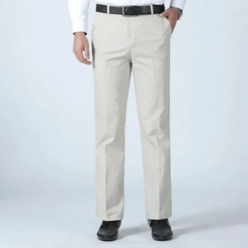 Summer Thin Men's Casual Autumn Thick 100% Cotton Suit Pants Classic Business Fashion Stretch Trousers Male Brand Clothes GOZBKF
