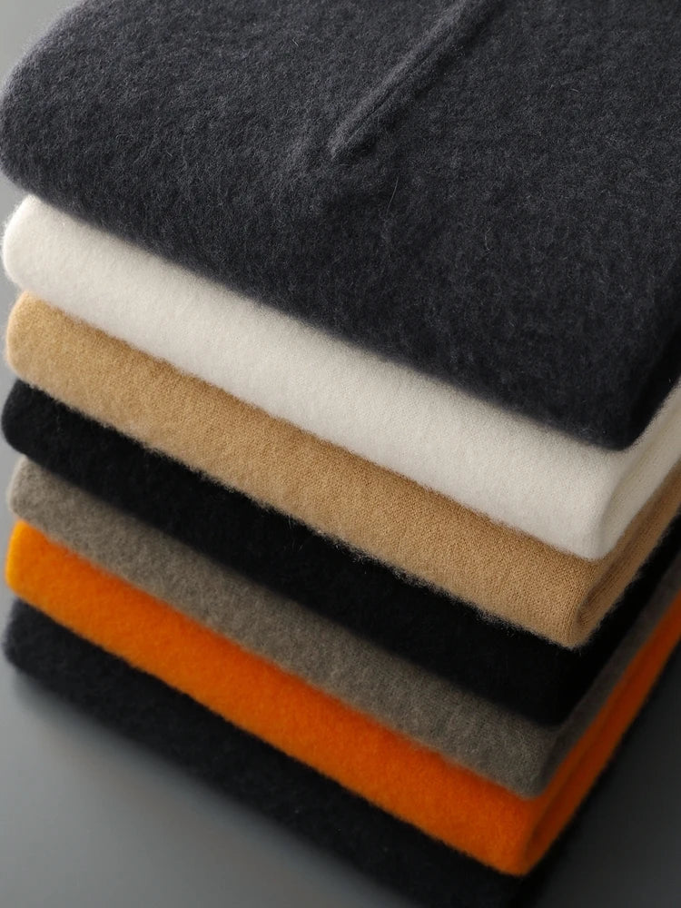 Autumn Winter Sweater Pullover 100% Merino Wool Sweater Men's Outdoor Sports Style Raglan Casual Clothes Commut Inside Join Knit