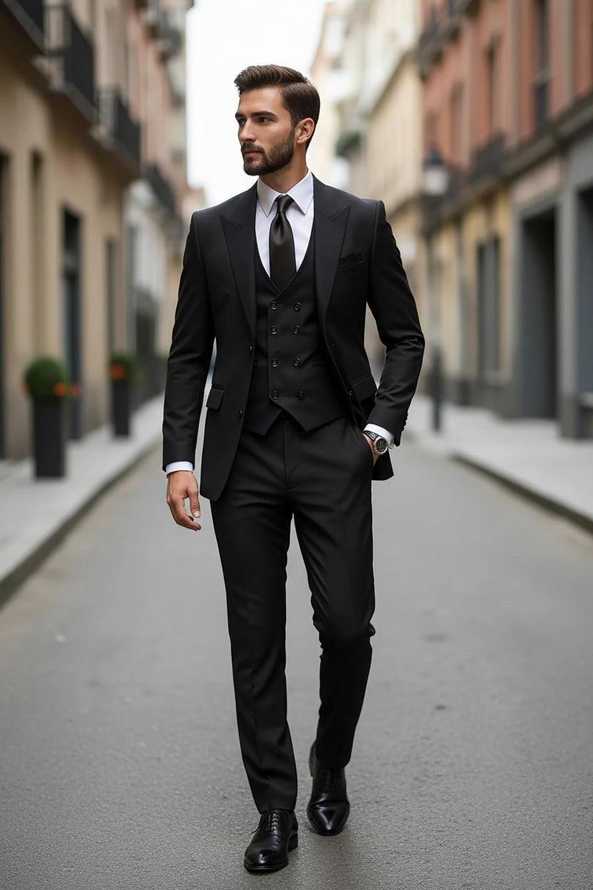 Classic Slim Fit Wedding Tuxedo for Men - 3 Piece Groomsmen Suit