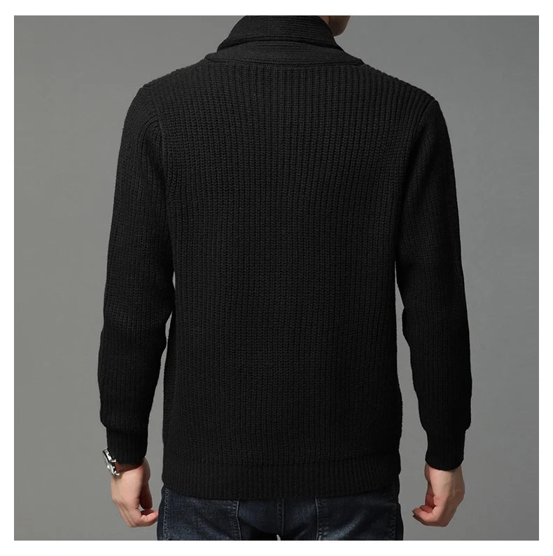 2021 High End Wool Designer Thick New Korean Autum Winter Brand Fashion Cable Knit Sweater Jacket Men Casual Coats Mens Clothing