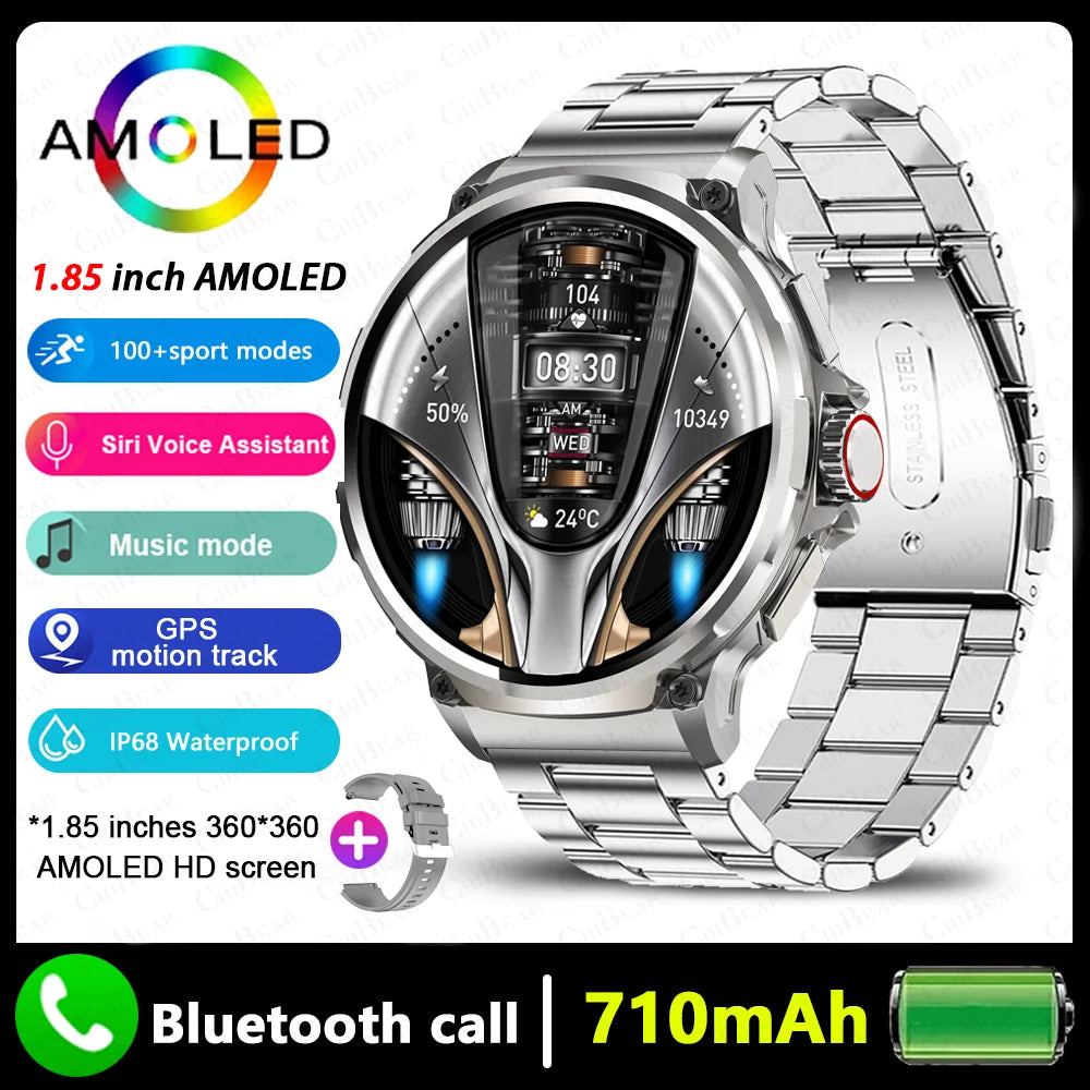 Men’s GPS Smart Watch with 1.85" AMOLED Screen, 710mAh Battery,