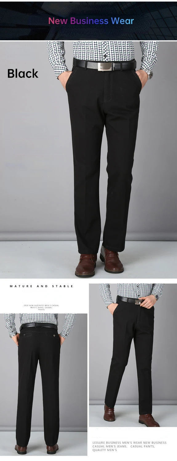 Summer Thin Men's Casual Autumn Thick 100% Cotton Suit Pants Classic Business Fashion Stretch Trousers Male Brand Clothes GOZBKF