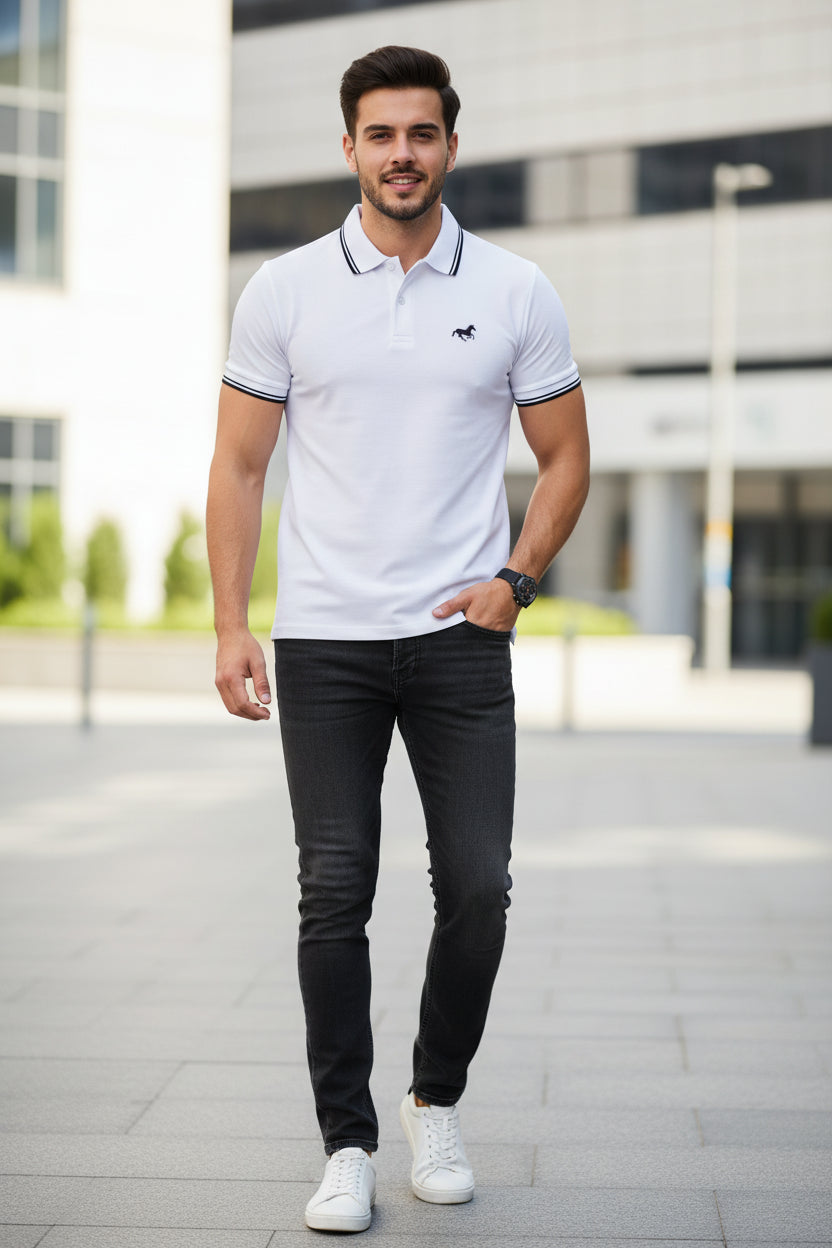 Men's T-shirt Classic Short sleeved Polo Shirt Summer Top Casual