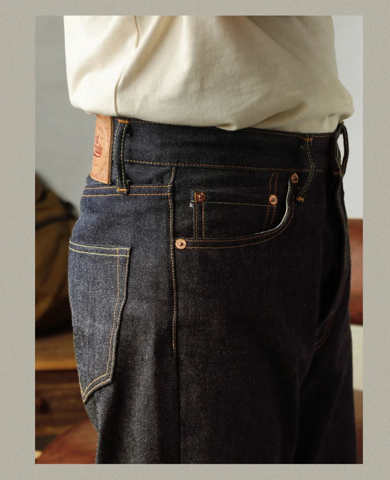Red Tornado Relaxed Straight Fit Men's Jeans 14oz Raw Selvedge