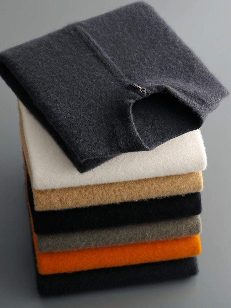 Autumn Winter Sweater Pullover 100% Merino Wool Sweater Men's Outdoor Sports Style Raglan Casual Clothes Commut Inside Join Knit