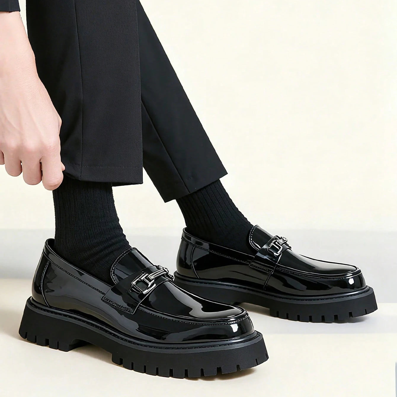 Fashion Classic Thick Sole Men's Penny Loafers Slip-On Shoes