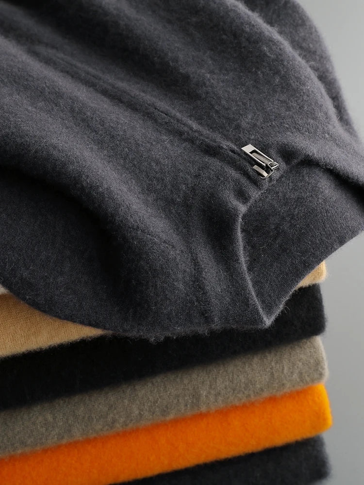Autumn Winter Sweater Pullover 100% Merino Wool Sweater Men's Outdoor Sports Style Raglan Casual Clothes Commut Inside Join Knit