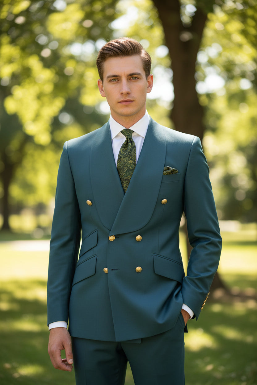 Elevate Your Style with Our Elegant Men's Double Breasted Blazer Set