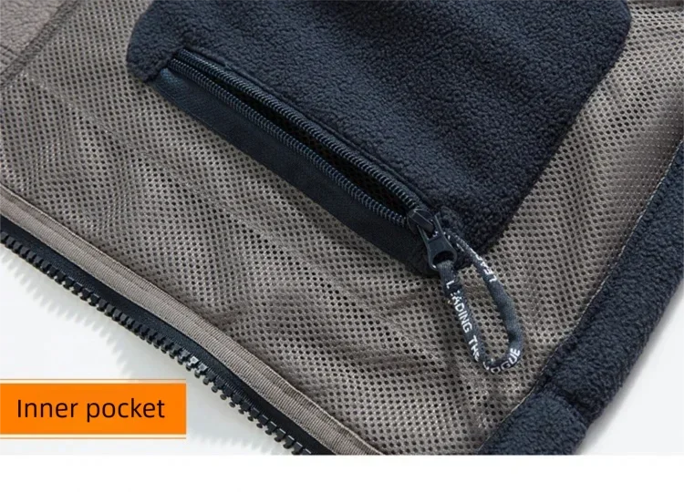 2025 Men's Fleece Coat Autumn and Winter Thickened Warm Windproof Cold-proof Loose Plus Size Outdoor Sports Collar Fleece Jacket