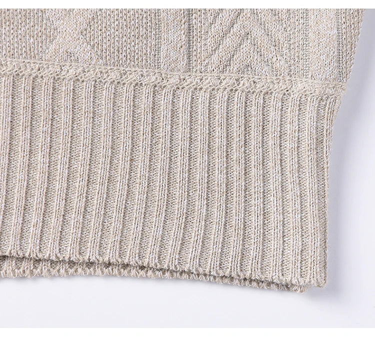 Man Solid Color 2024 New Autumn Winter Warm Fashion Sweater Casual And Comfortable Soft Sweater
