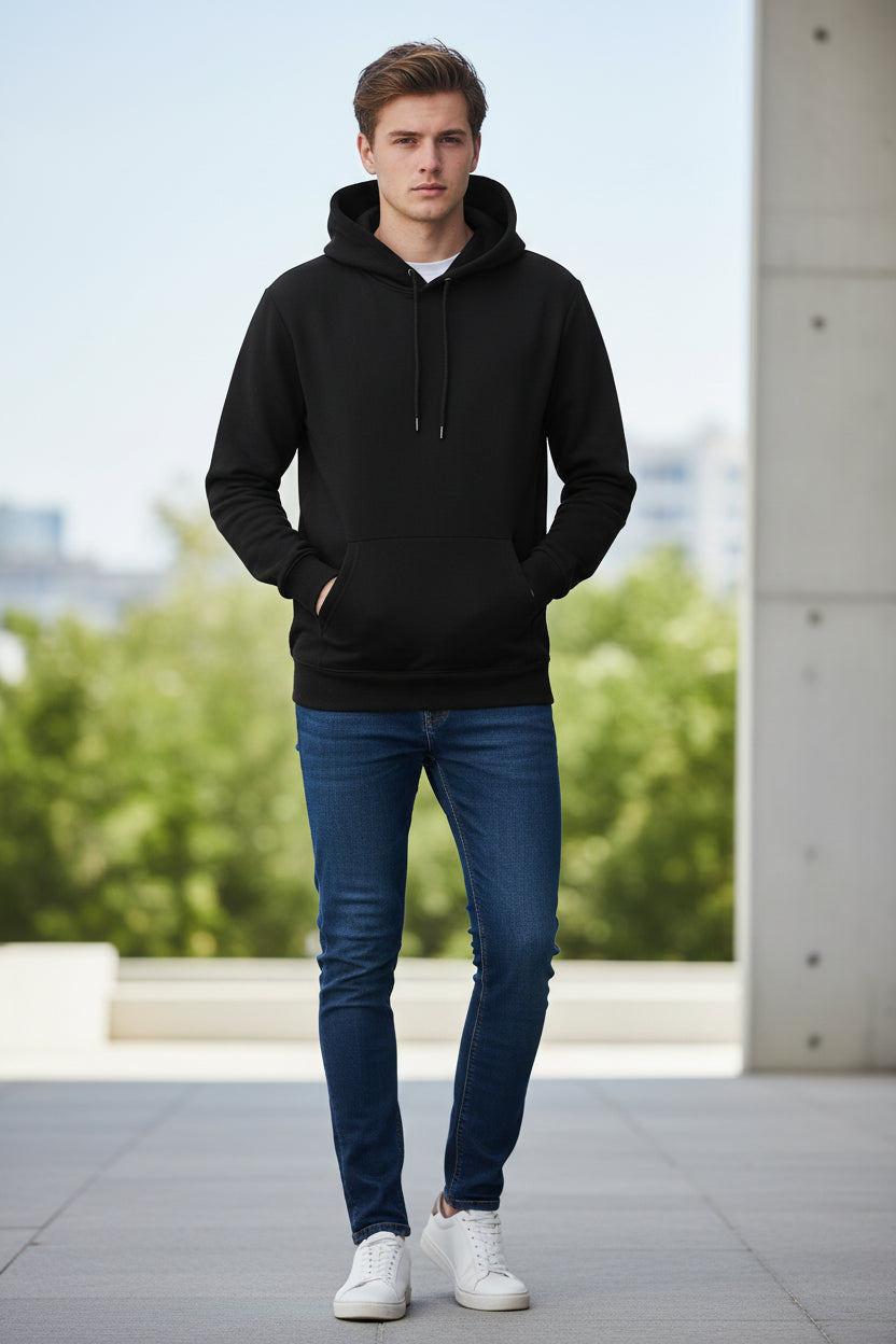 Black hoodie on a white background
