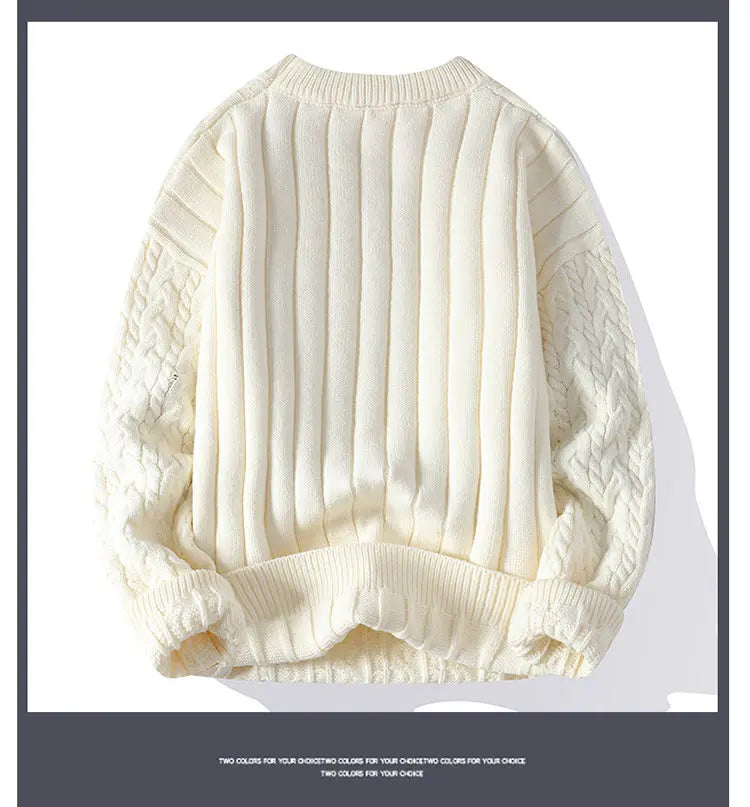 2023 Winter/Autumn High-Quality Fashion Trend Sweater Men Casual Loose Warm Sweaters Men Comfortable Solid Color