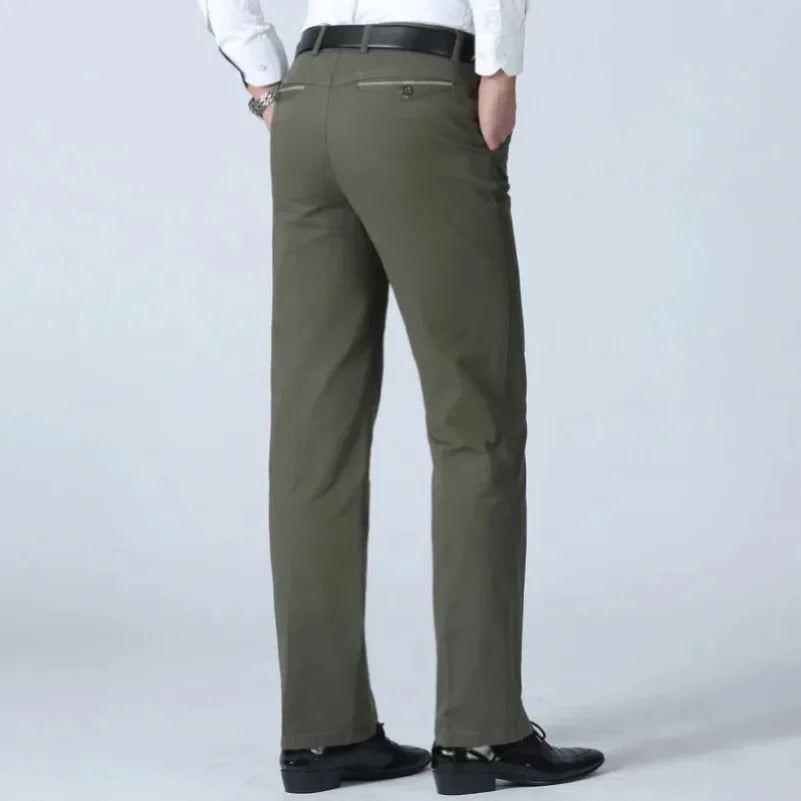Summer Thin Men's Casual Autumn Thick 100% Cotton Suit Pants Classic Business Fashion Stretch Trousers Male Brand Clothes GOZBKF