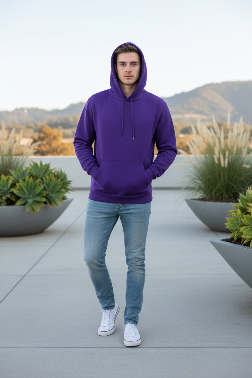 Purple hoodie on a white background