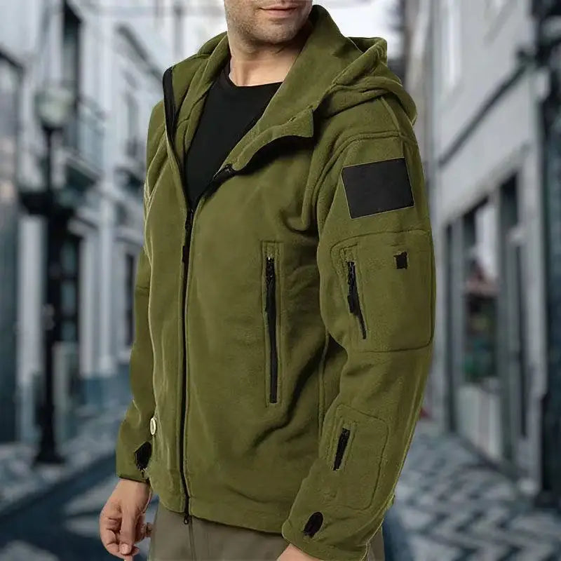 Men's Autumn Winter Military Sweatshirt Fleece Jackets Tactical Pullover Casual Hiking Camping Climbing Trekking Windproof Coat