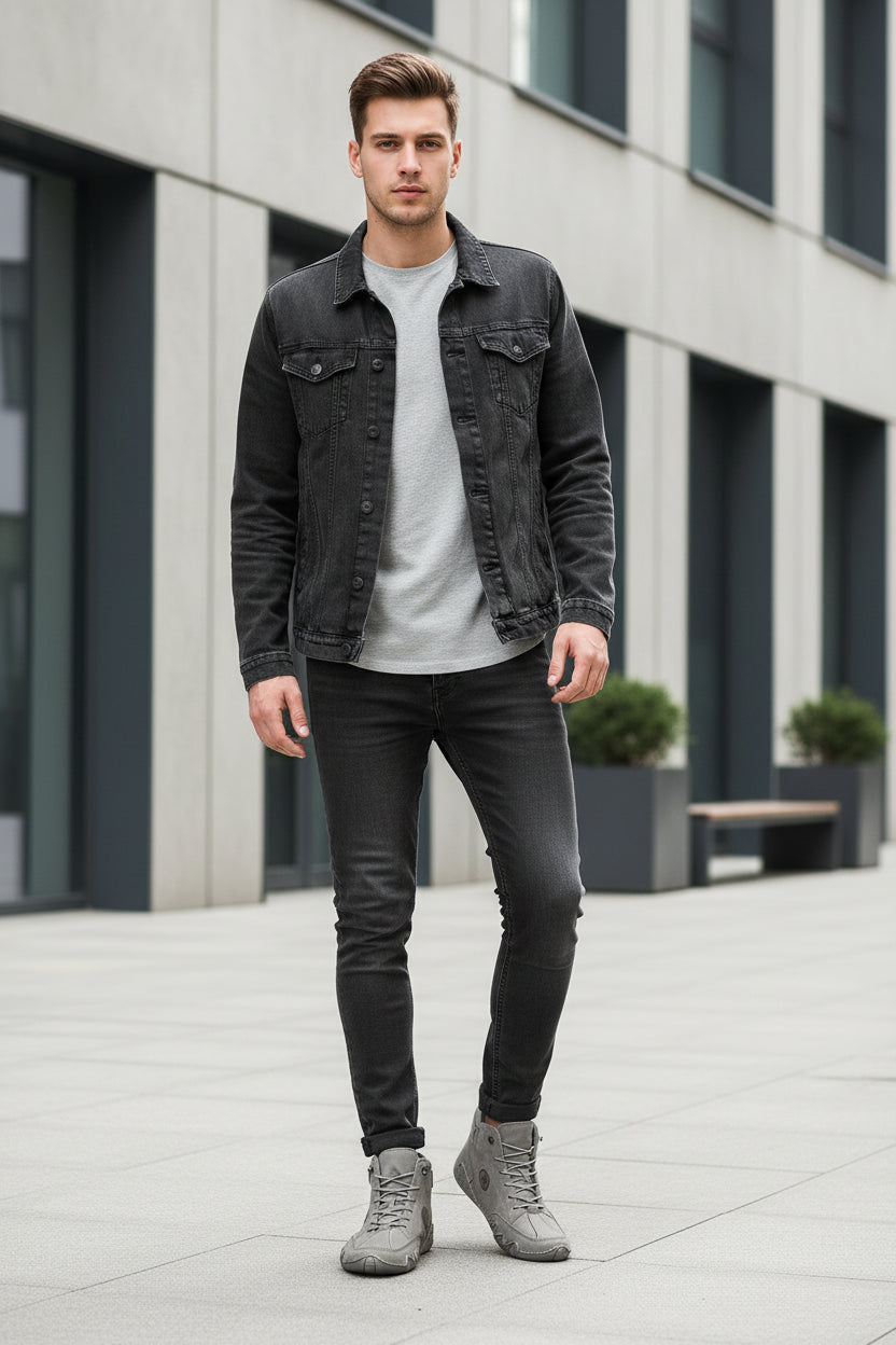 Hand-Sewn Octopus  Men's Short Boots High-Top Leather
