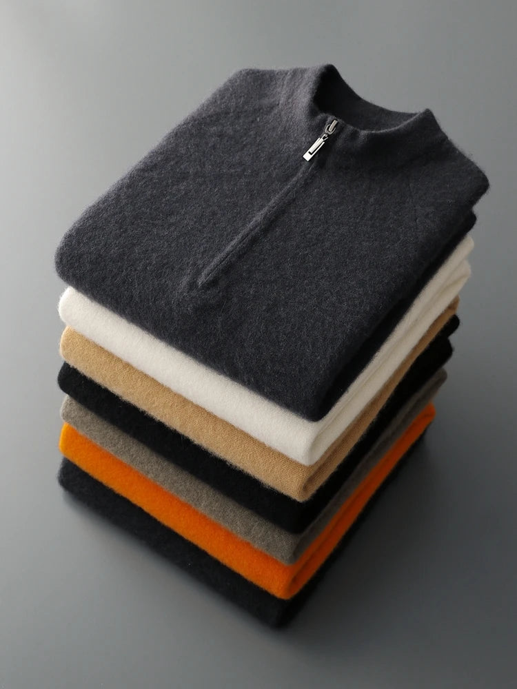 Autumn Winter Sweater Pullover 100% Merino Wool Sweater Men's Outdoor Sports Style Raglan Casual Clothes Commut Inside Join Knit