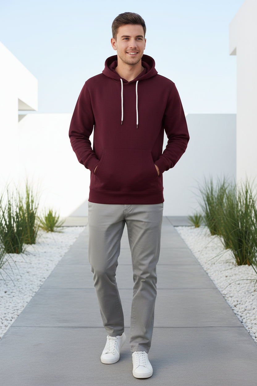 Maroon hoodie on a white background