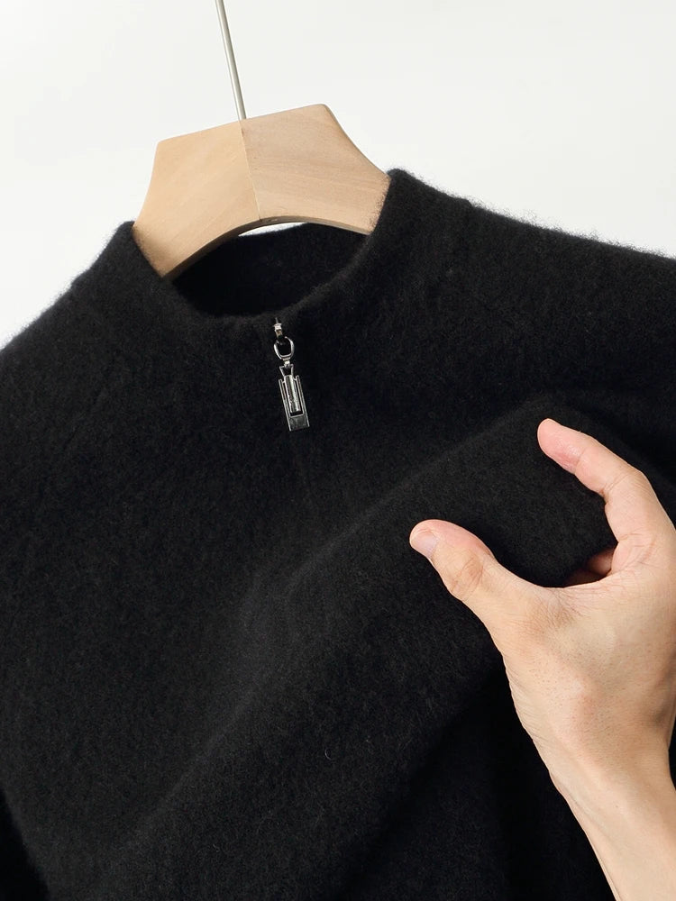 Autumn Winter Sweater Pullover 100% Merino Wool Sweater Men's Outdoor Sports Style Raglan Casual Clothes Commut Inside Join Knit
