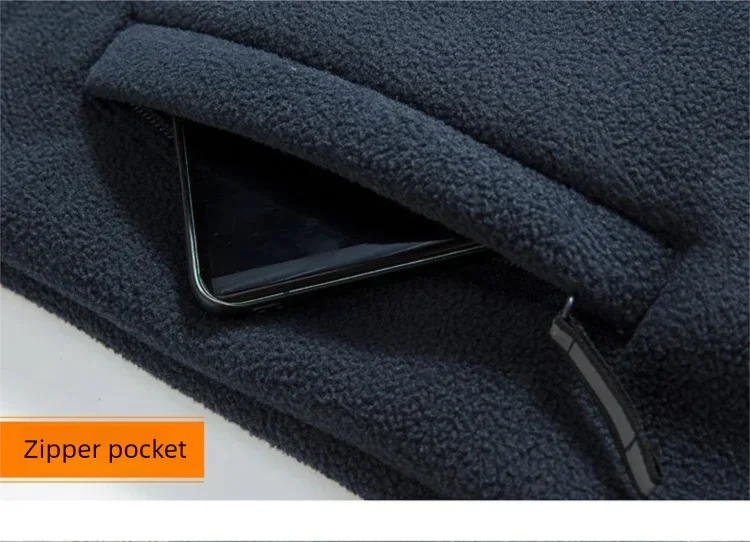 2025 Men's Fleece Coat Autumn and Winter Thickened Warm Windproof Cold-proof Loose Plus Size Outdoor Sports Collar Fleece Jacket