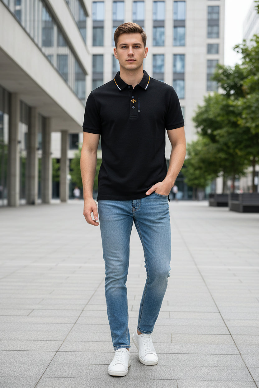 Shop for Polo Shirt Men's High-Quality Fashion Embroidery Long Sleeve