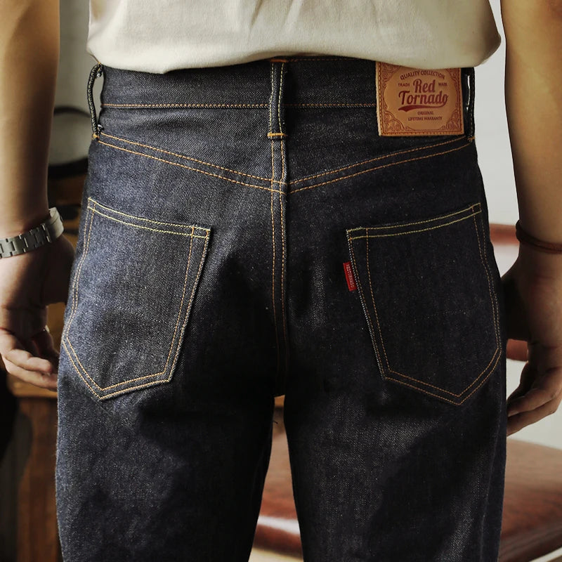 Red Tornado Relaxed Straight Fit Men's Jeans 14oz Raw Selvedge