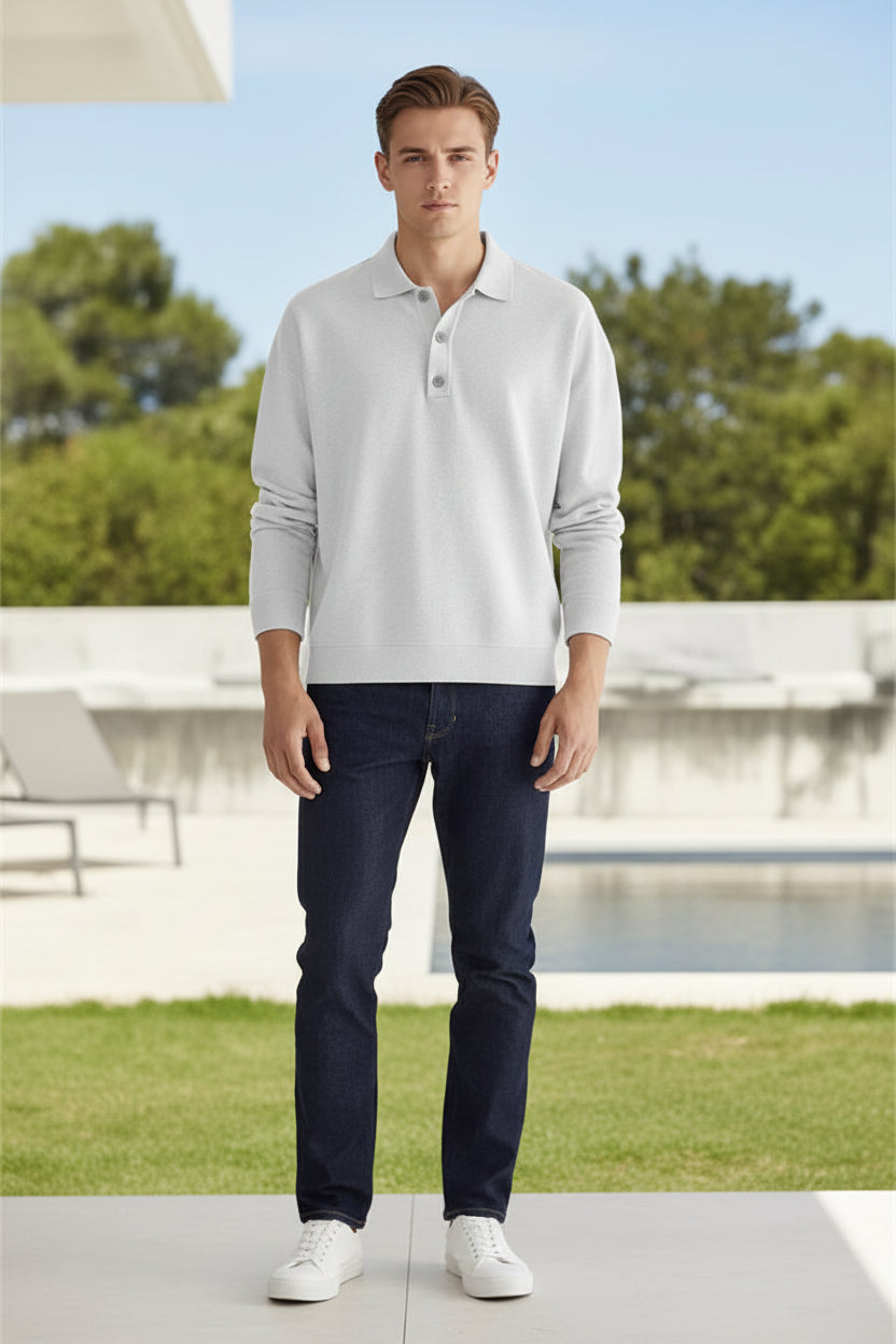 Men's Long-Sleeved Lapel Polo Shirt- The Perfect Blend of Style