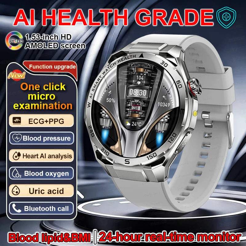 Smartwatch with health monitoring features on a dark background