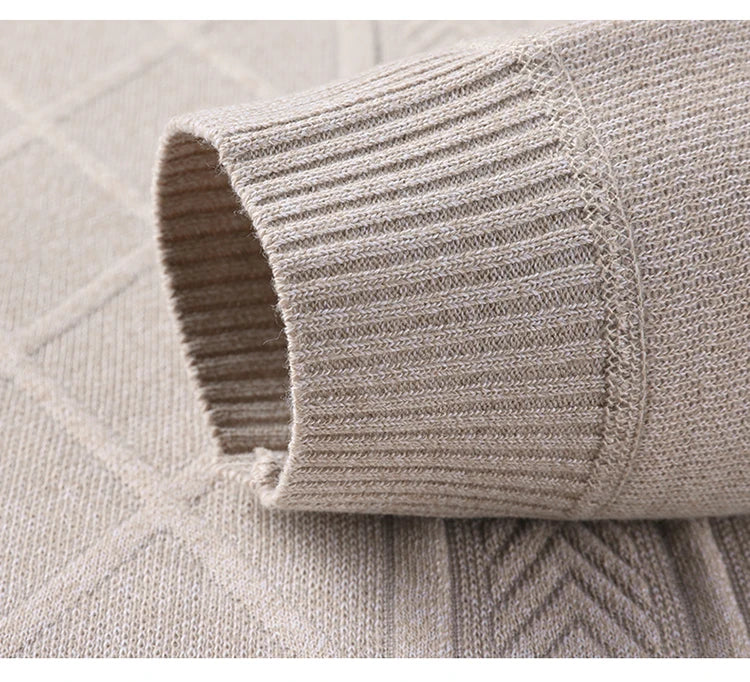 Man Solid Color 2024 New Autumn Winter Warm Fashion Sweater Casual And Comfortable Soft Sweater