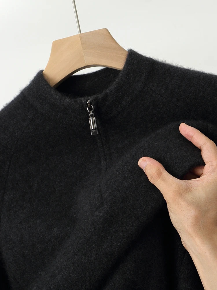 Autumn Winter Sweater Pullover 100% Merino Wool Sweater Men's Outdoor Sports Style Raglan Casual Clothes Commut Inside Join Knit