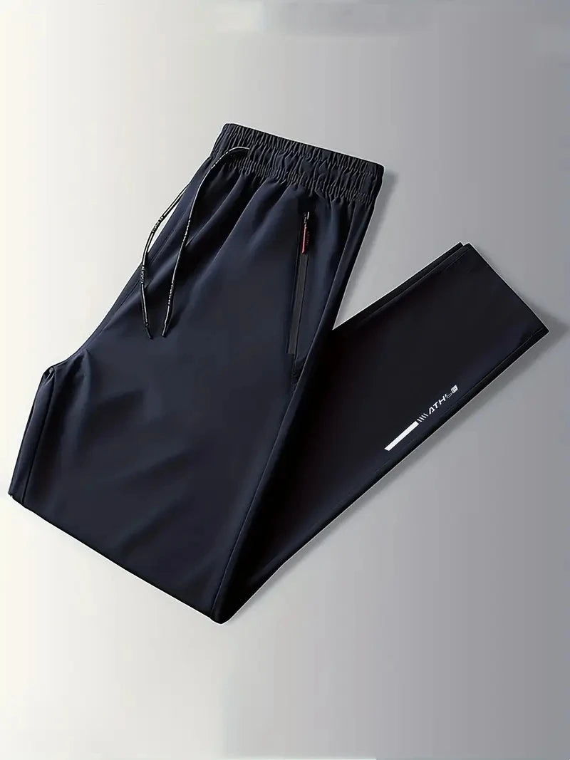Soft Men's Casual Straight Pants Stretch Elastic Waist Jogger Korean Classic Blue Black Gray Brand Trousers Plus Size