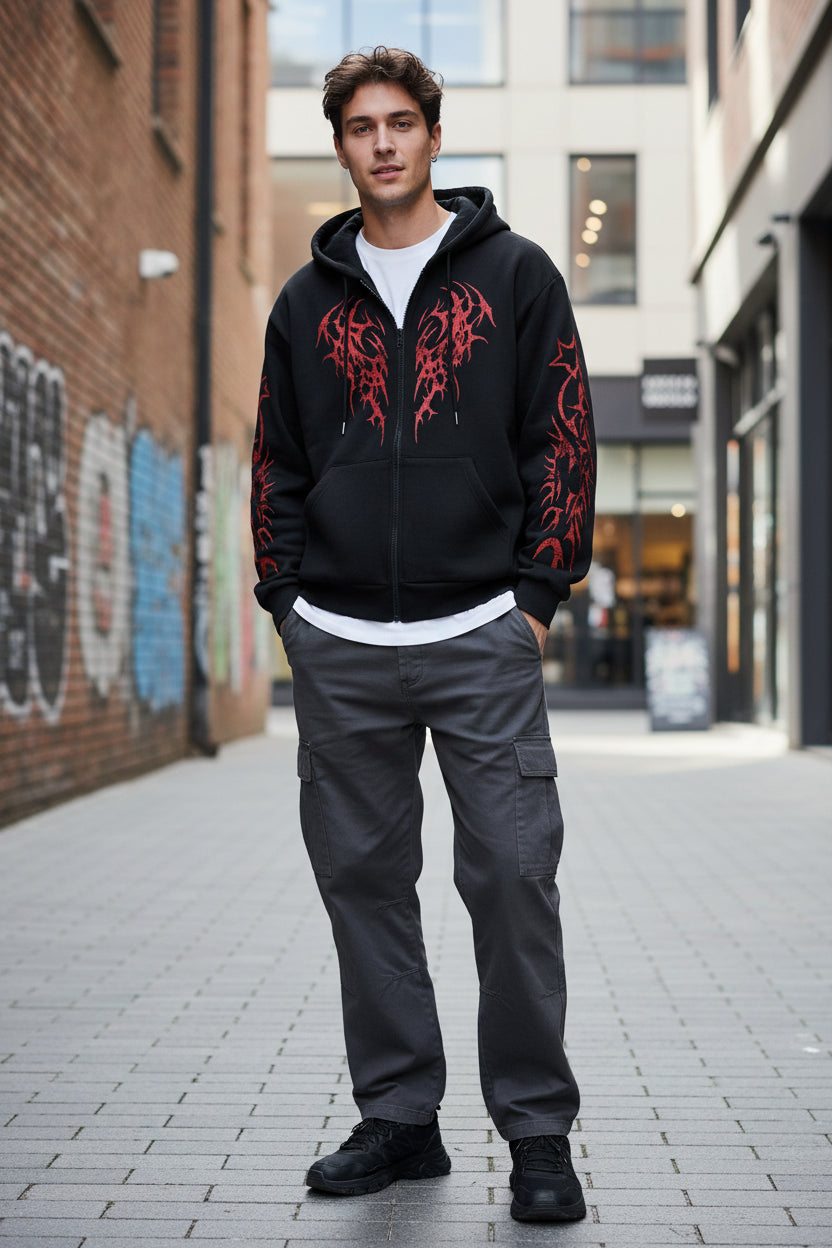 Autumn and Winter New Men's Fashionable and Trendy Casual Hoodie Zipper
